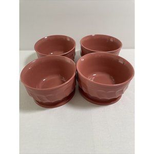 TURNBURY BY DINEX 4 BOWLS MADE IN USA LOT OF VINTAGE PINK Free Ship